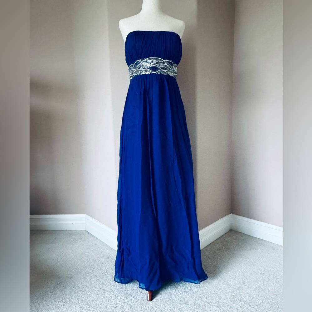 JS Boutique Royal Blue Strapless Dress